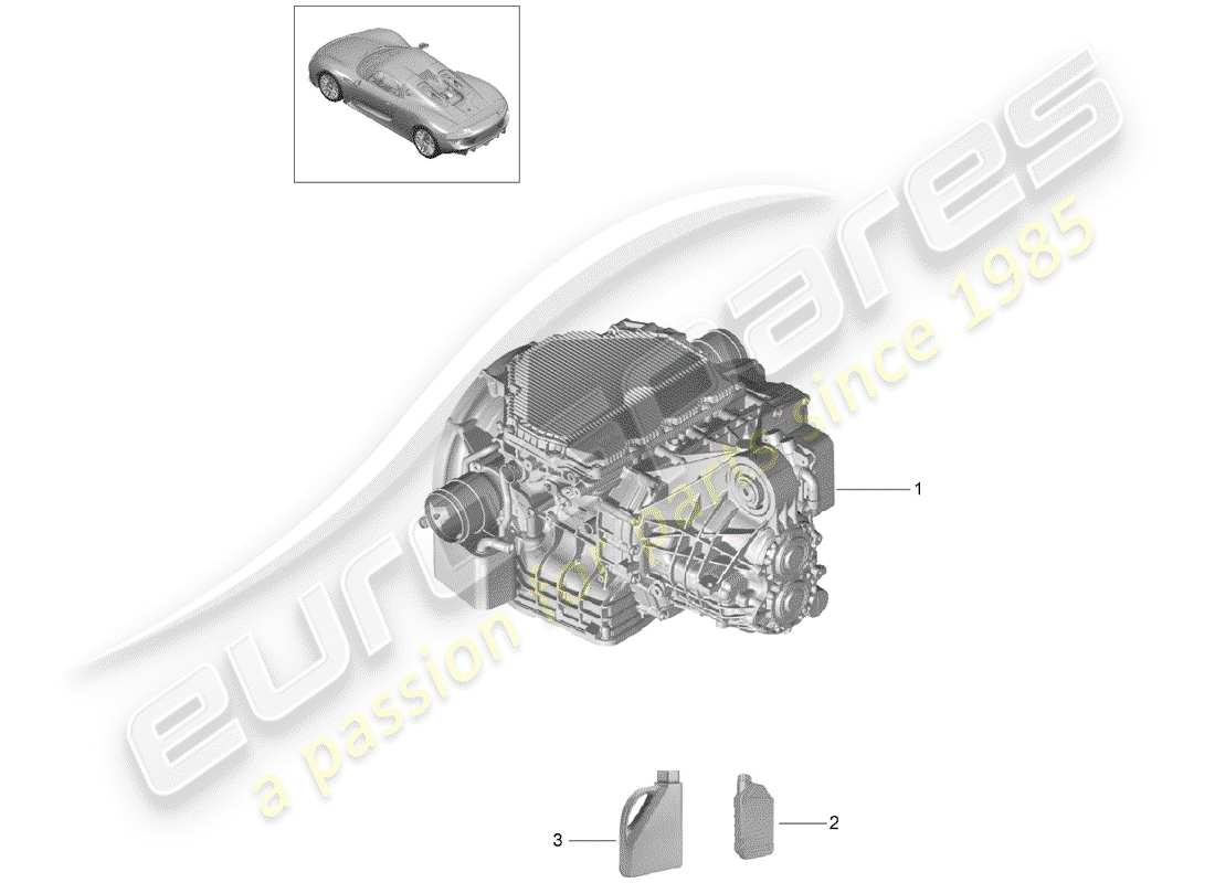 porsche 2015 (918 spyder) transmission de remplacement schéma des pièces