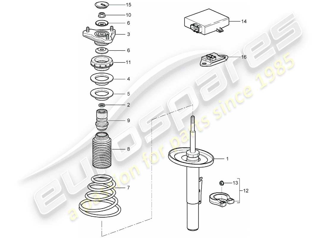 porsche 2005 (997-1) suspension schéma des pièces