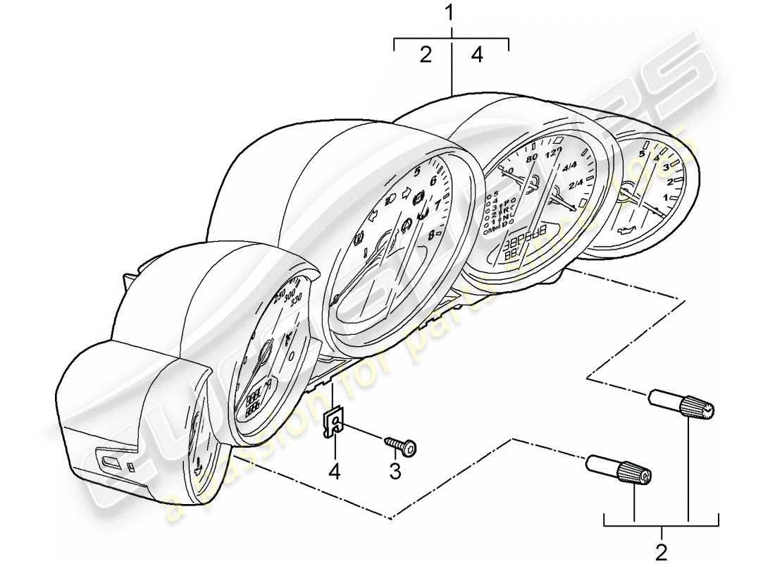 porsche 2009 (997-2) instruments schéma des pièces