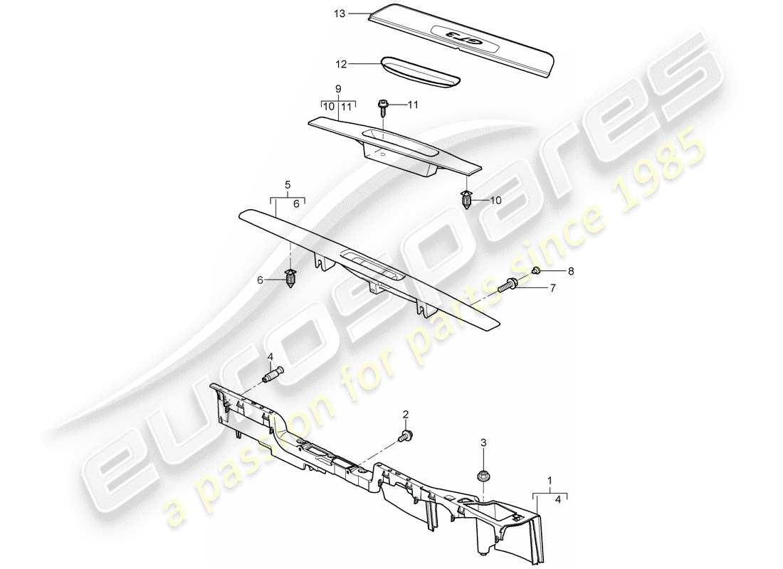 porsche 2011 (997-2 gt3) garniture schéma des pièces