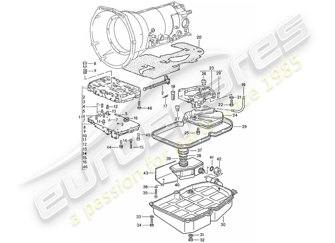porsche 1990 (928) transmission automatique - corps de soupape de sélecteur de vitesses