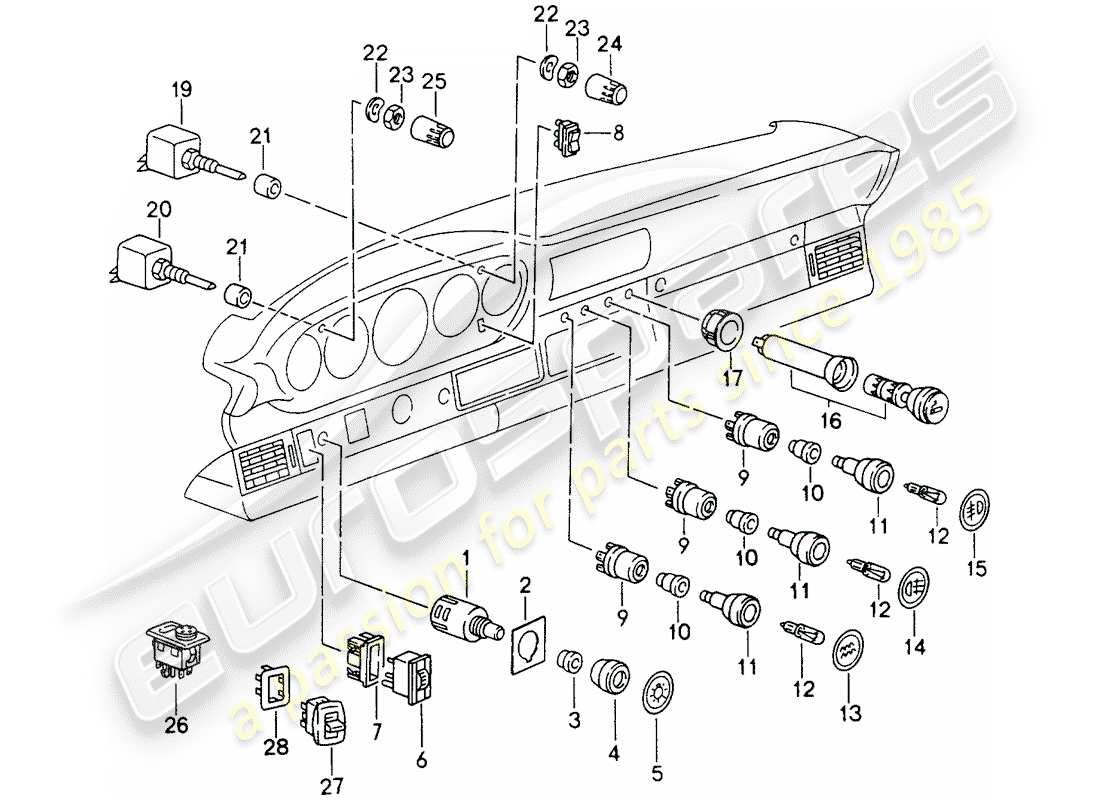 porsche 1996 (993) changer schéma des pièces