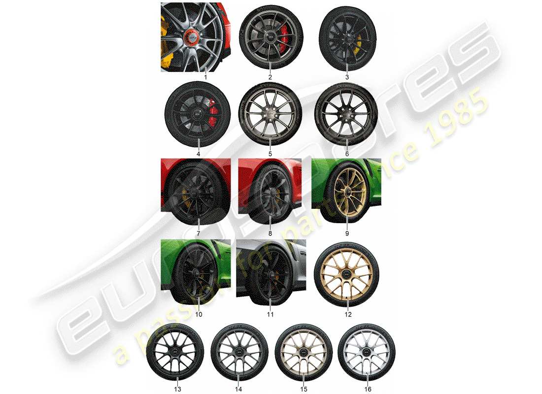 porsche 2016 (tequipment 98x/99x) ensemble d'engrenages schéma des pièces