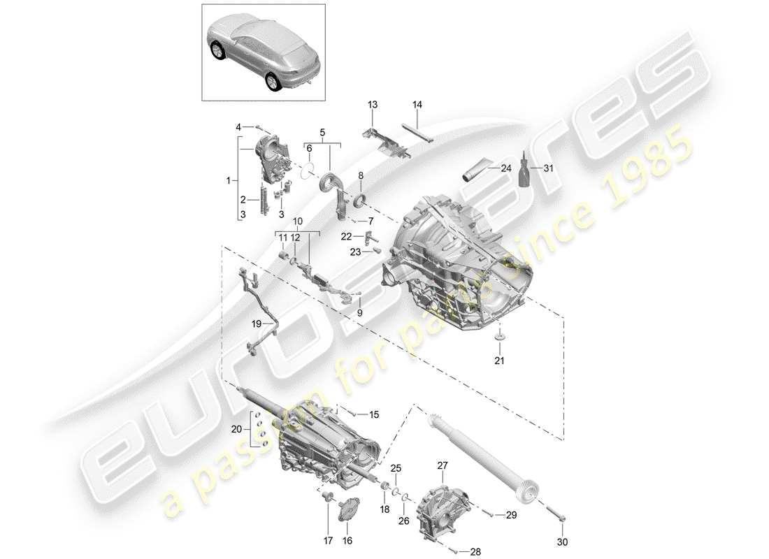 porsche 2018 (macan) la pompe à huile schéma des pièces