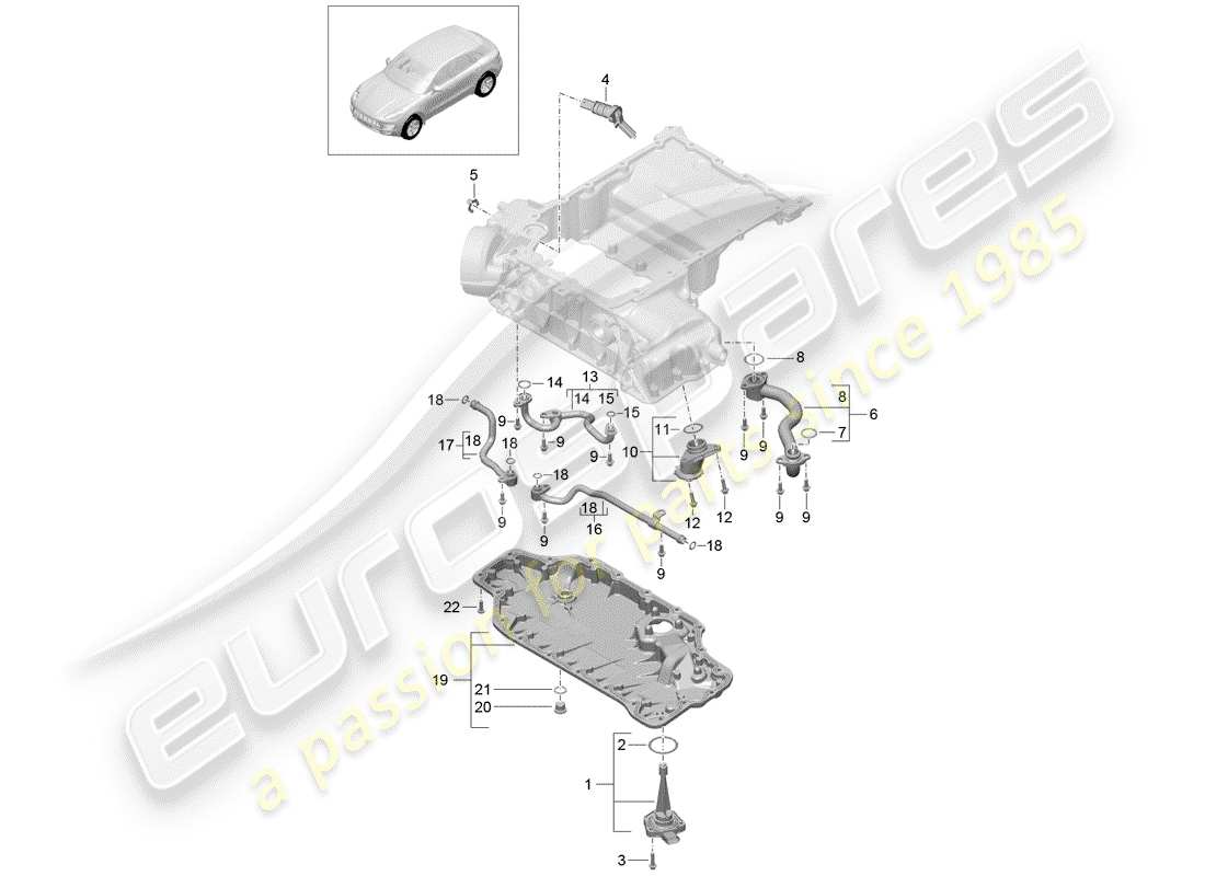 porsche 2015 (macan) collecteur d'admission schéma des pièces