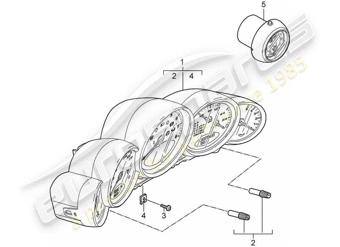 porsche 2009 (997-2) instruments schéma des pièces