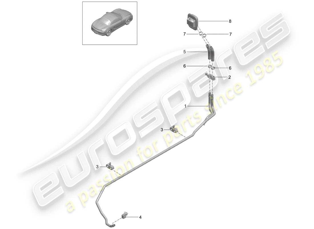 porsche 2013 (981 boxster) chauffage schéma des pièces