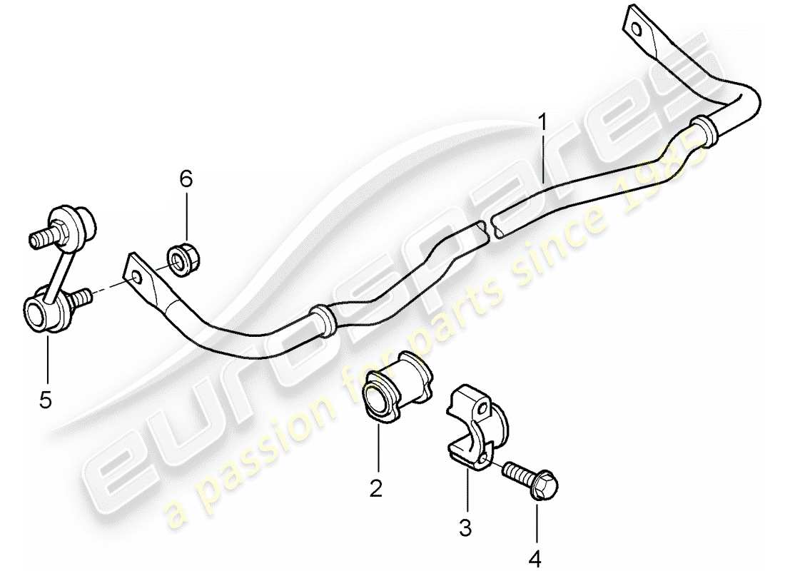 porsche 2009 997-2 turbo / gt2 schéma des pièces du stabilisateur