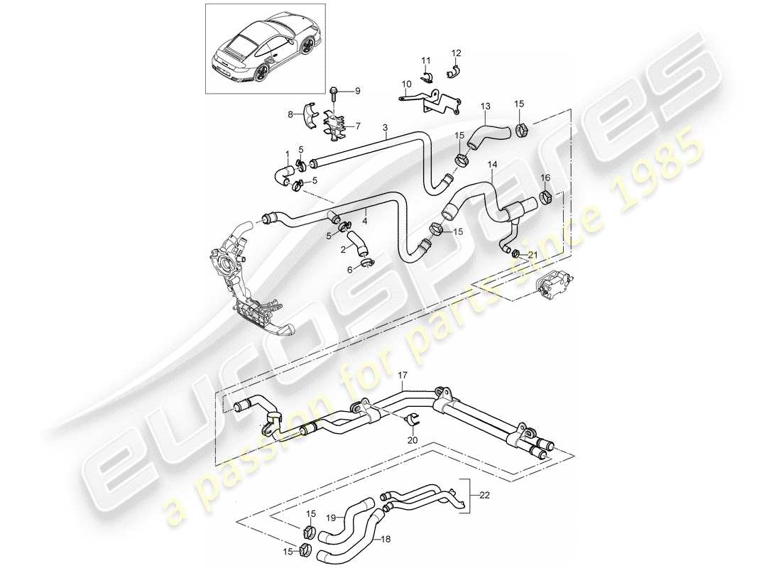 porsche 2009 997-2 turbo / gt2 lignes schéma des pièces