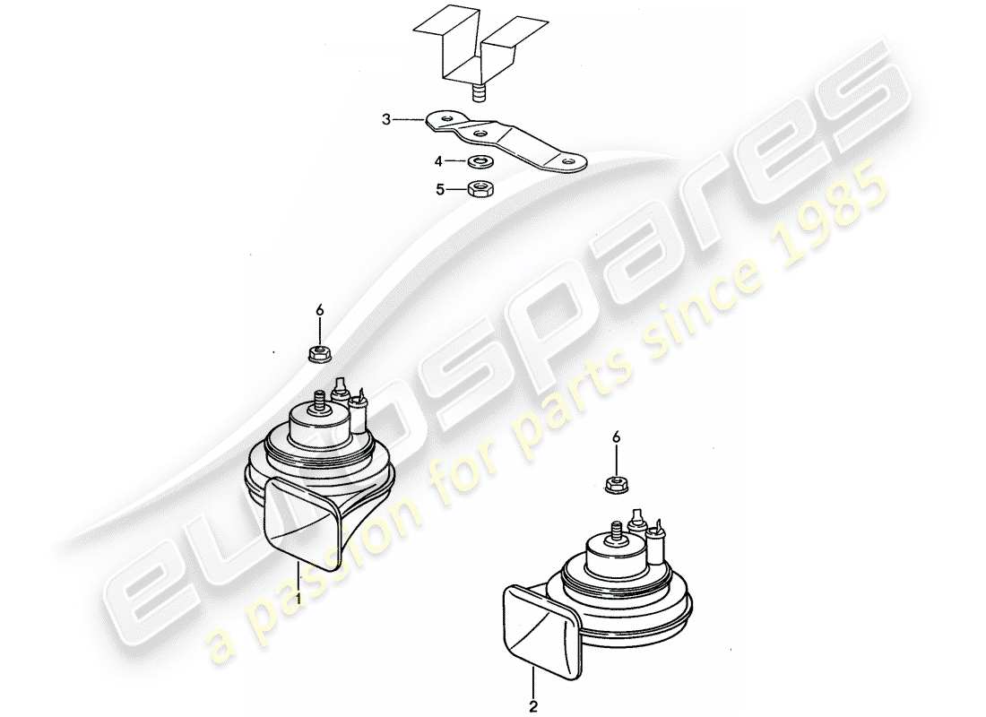 porsche 1994 (968) diagramme des pièces du klaxon