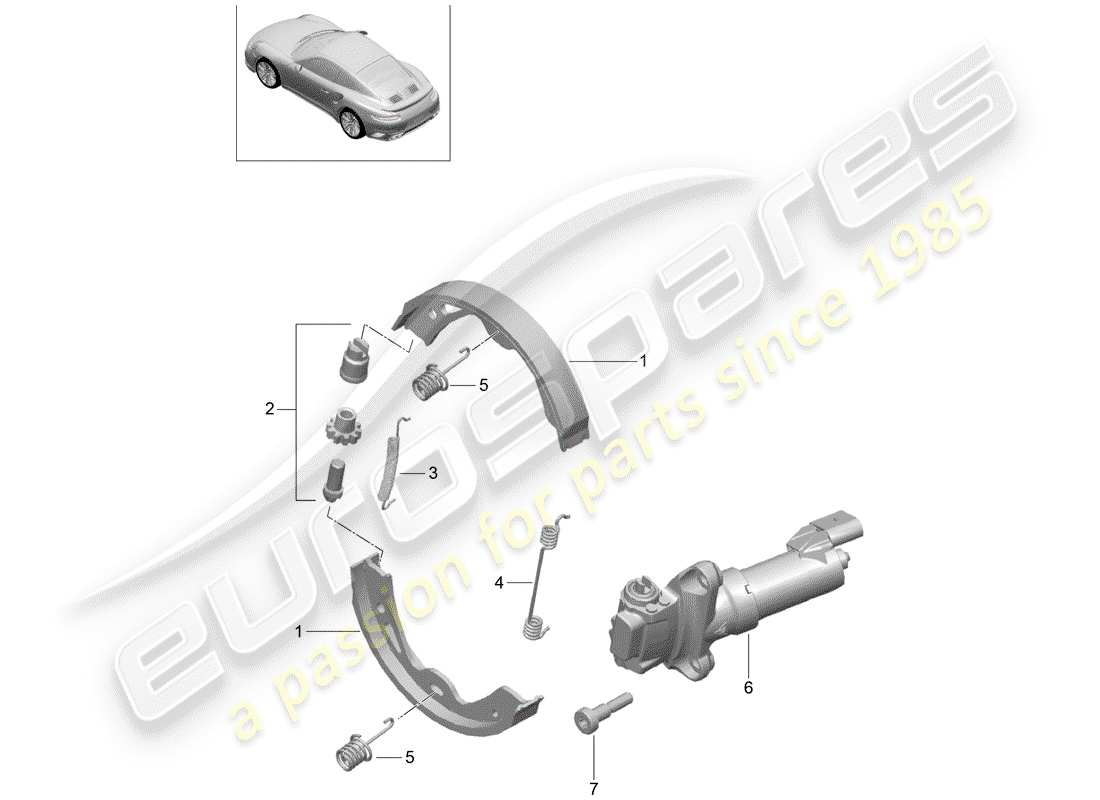 porsche 2014 (991-1 turbo) frein de stationnement schéma des pièces