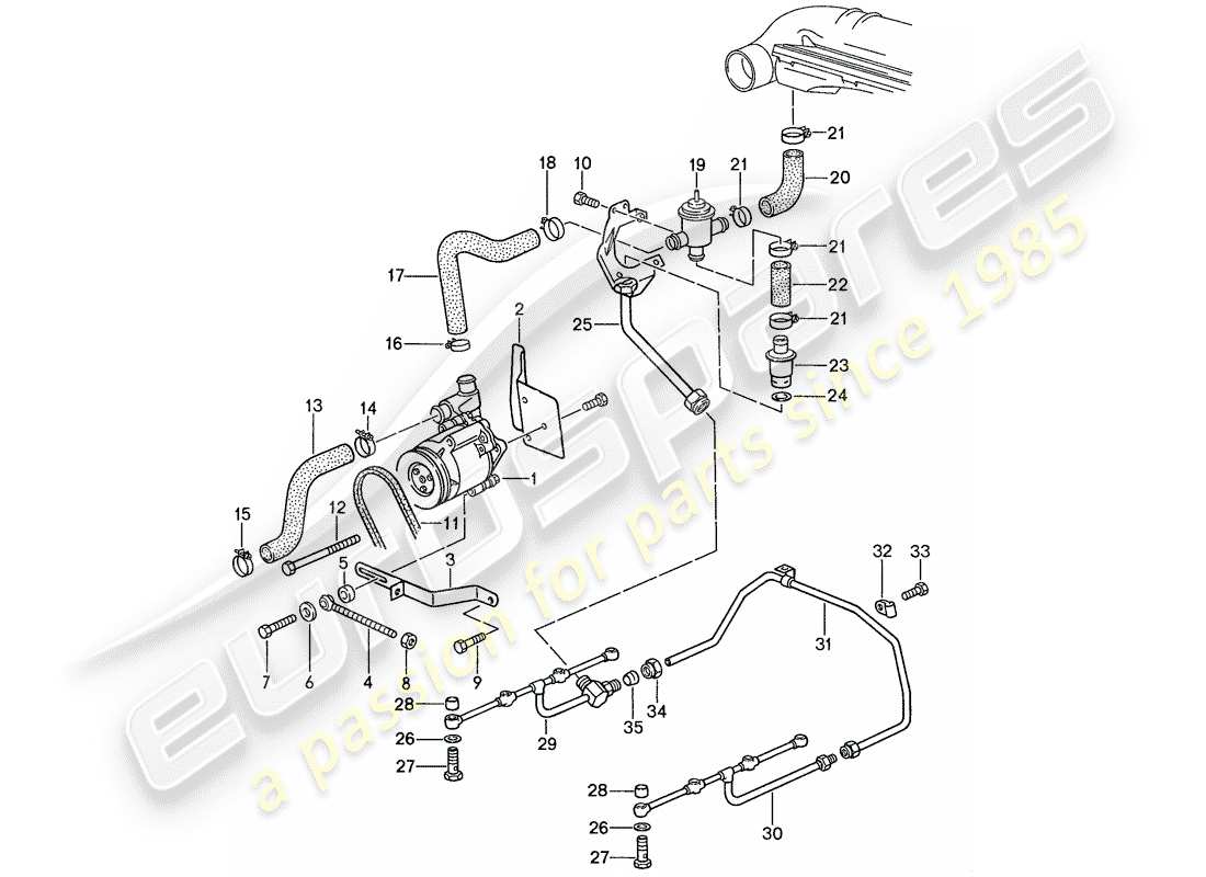 porsche 1990 (928) injection d'air - pour voitures sans catalyseur