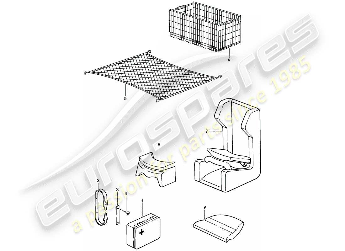 porsche 1984 (944) accessoires schéma des pièces