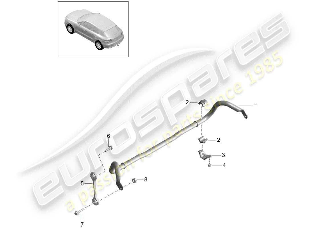 porsche 2018 (macan) stabilisateur schéma des pièces