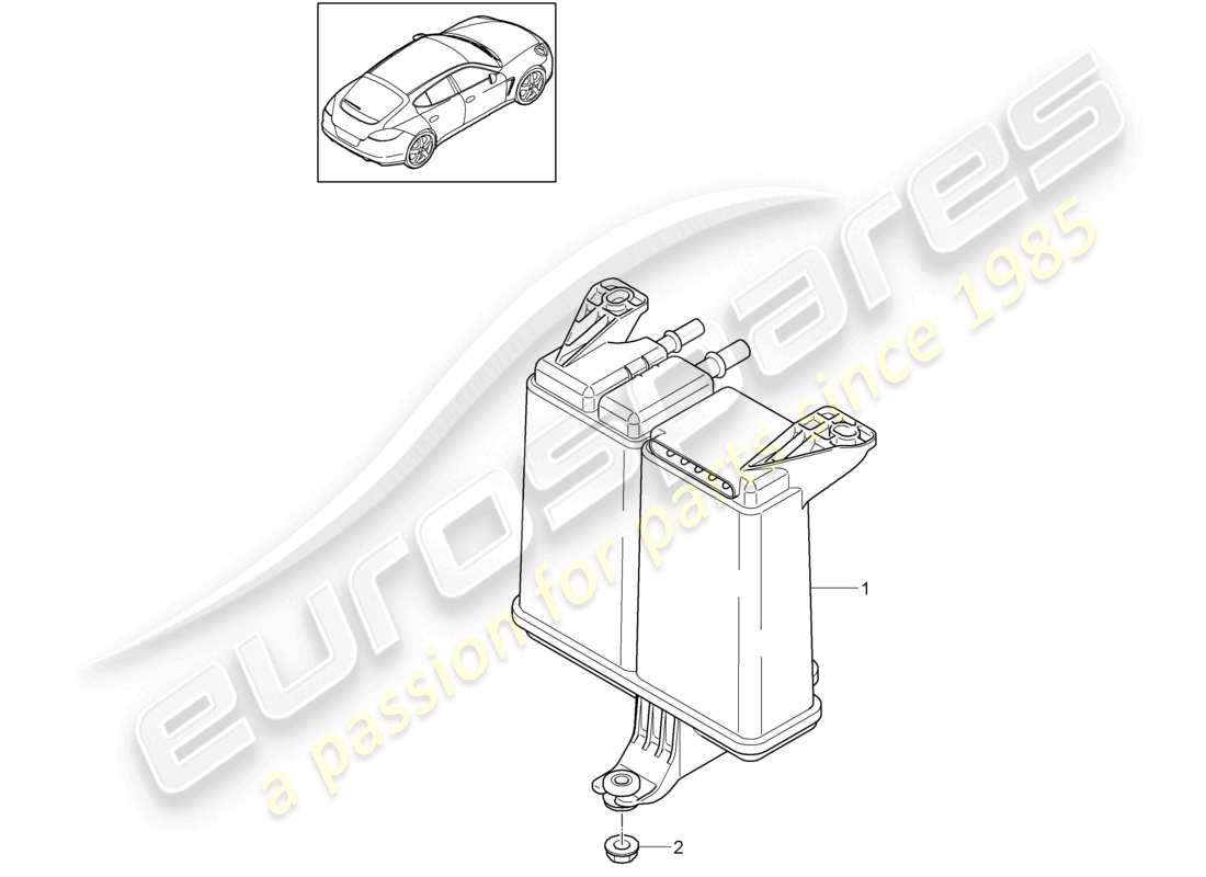 porsche 2010 (cayenne e1 9pa) récipient à charbon actif schéma des pièces