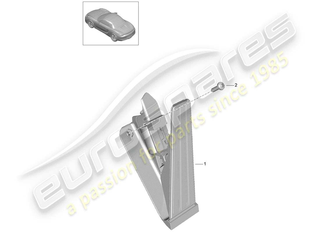 porsche 2014 (981 boxster) pédales schéma des pièces