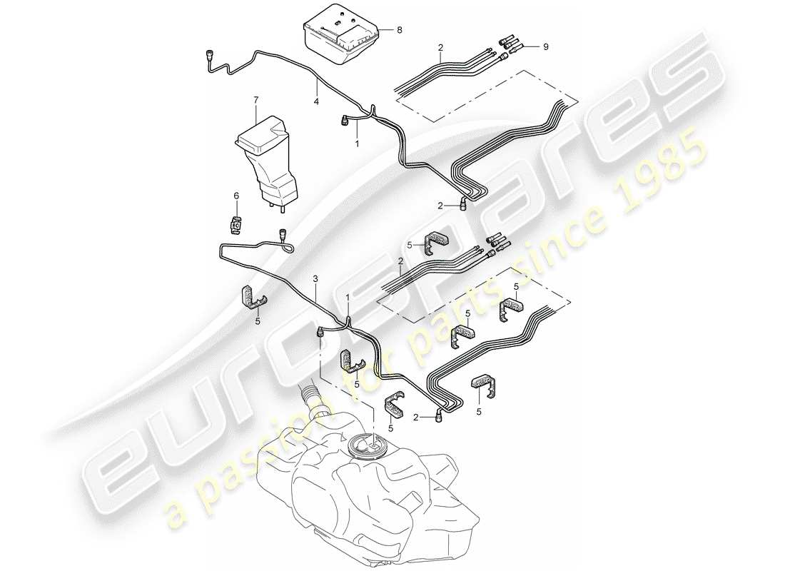 porsche 2009 997-2 turbo / gt2 système de carburant schéma des pièces