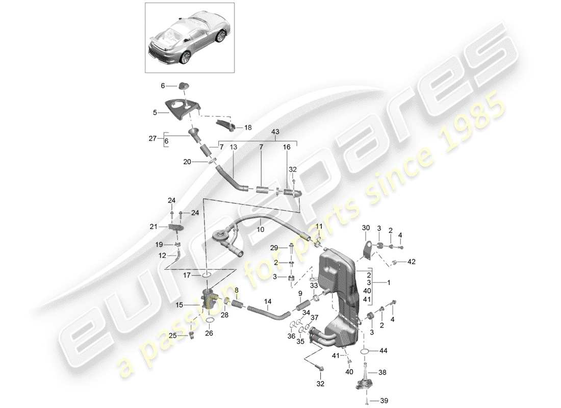 porsche 2018 (991-2 r/gt3/rs) moteur (presse à huile./lubrification.) schéma des pièces