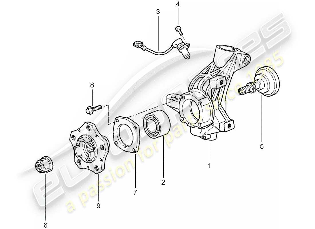 porsche 2006 (987 boxster) porte-roue schéma des pièces