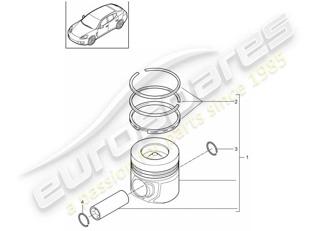 porsche 2016 (panamera 970) piston schéma des pièces