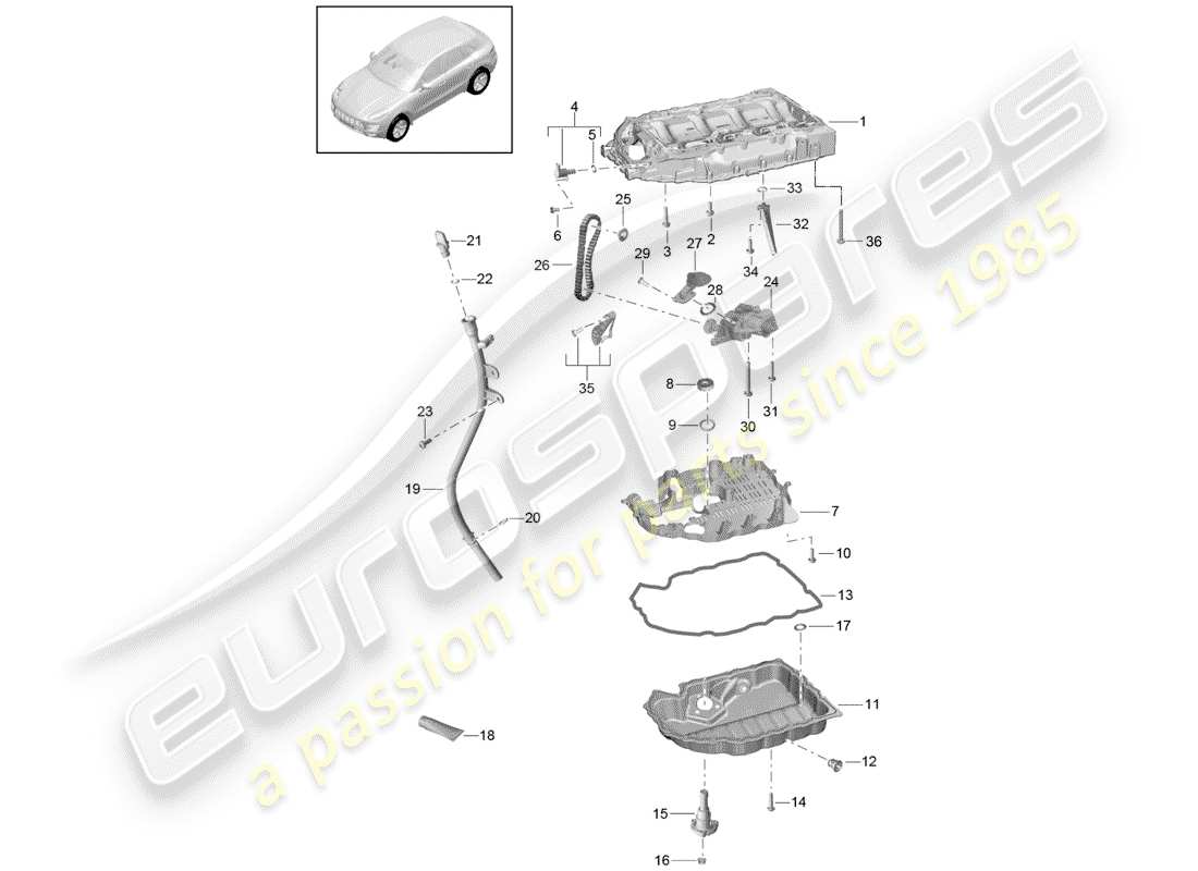 porsche 2014 (macan) collecteur d'admission schéma des pièces