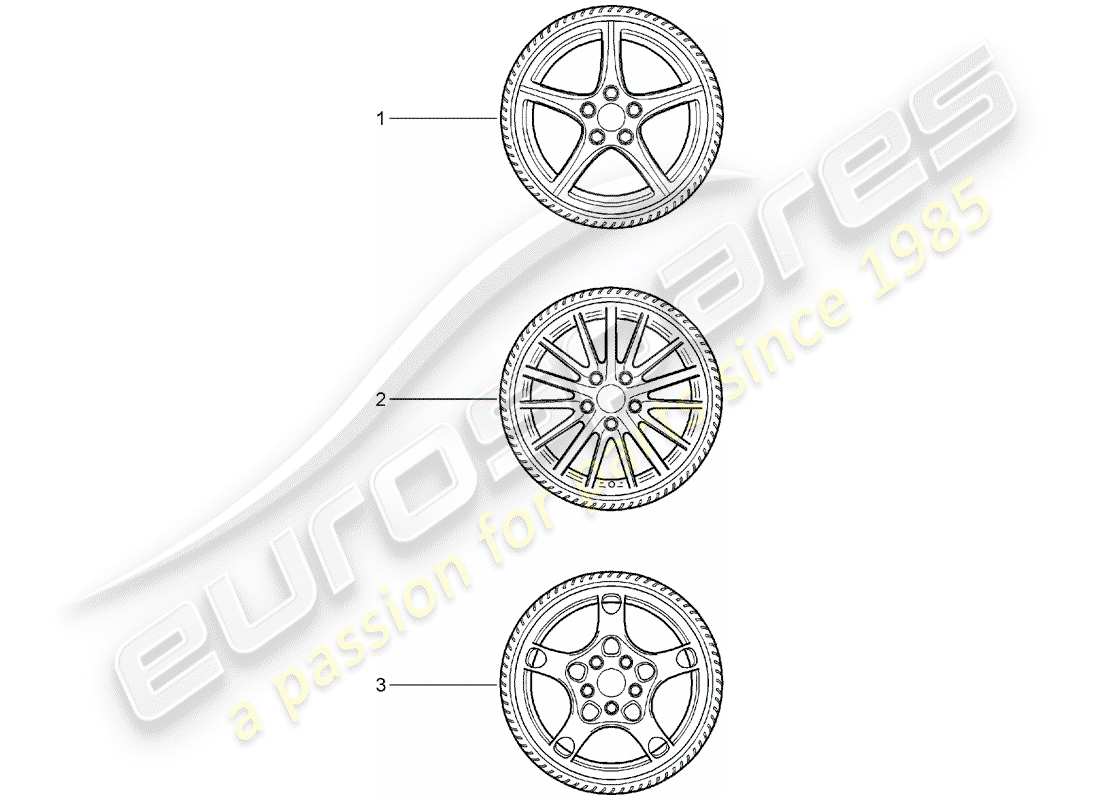 porsche 2007 (tequipment) ensembles de roues dentées schéma des pièces