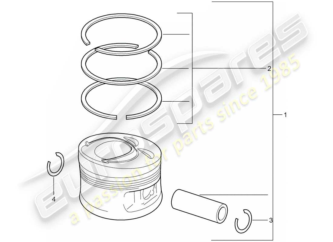 porsche 2008 (cayenne e1 9pa) schéma des pièces du piston