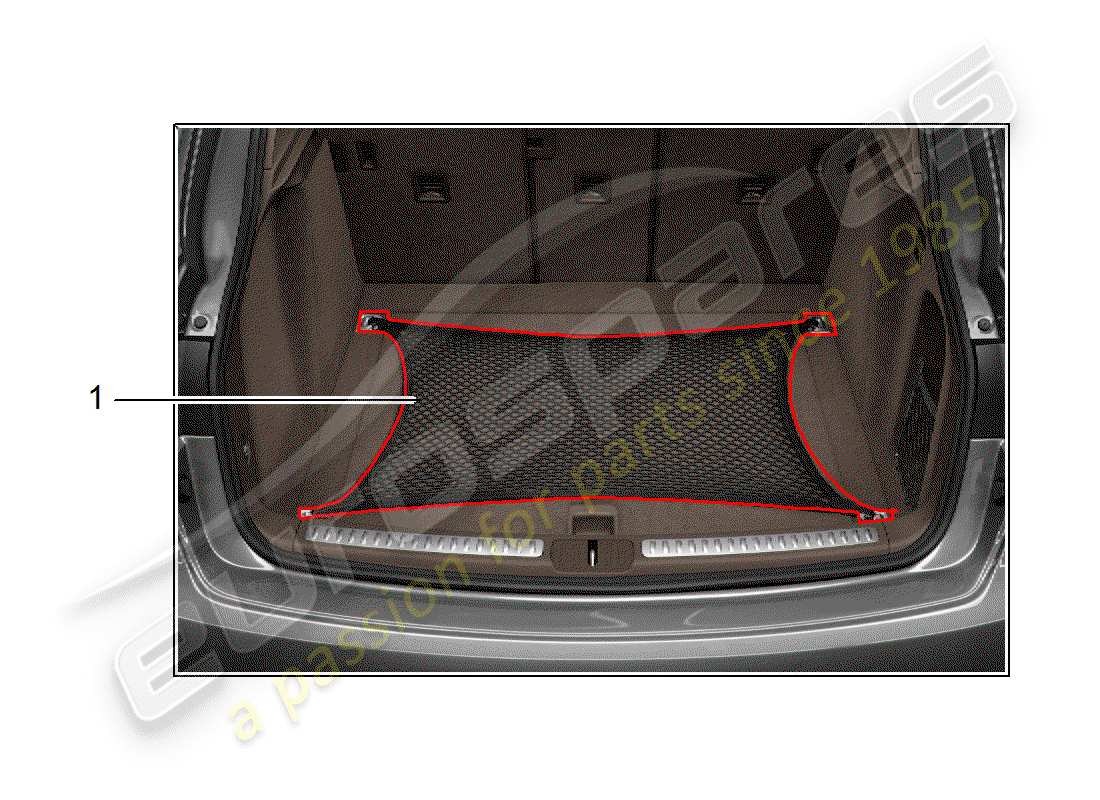 porsche 2019 (tequipment macan) filet de chargement schéma des pièces