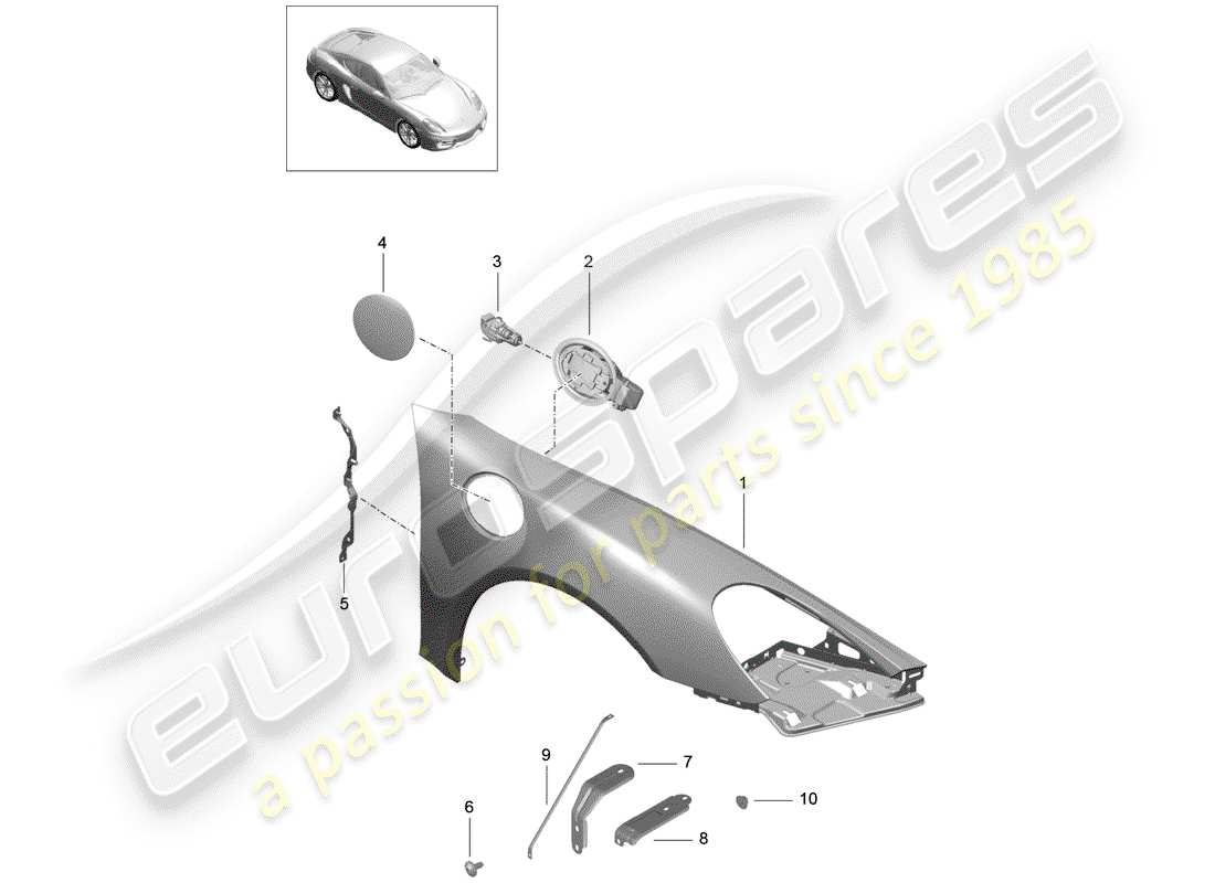 porsche 2015 (981 cayman) diagramme des pièces fender