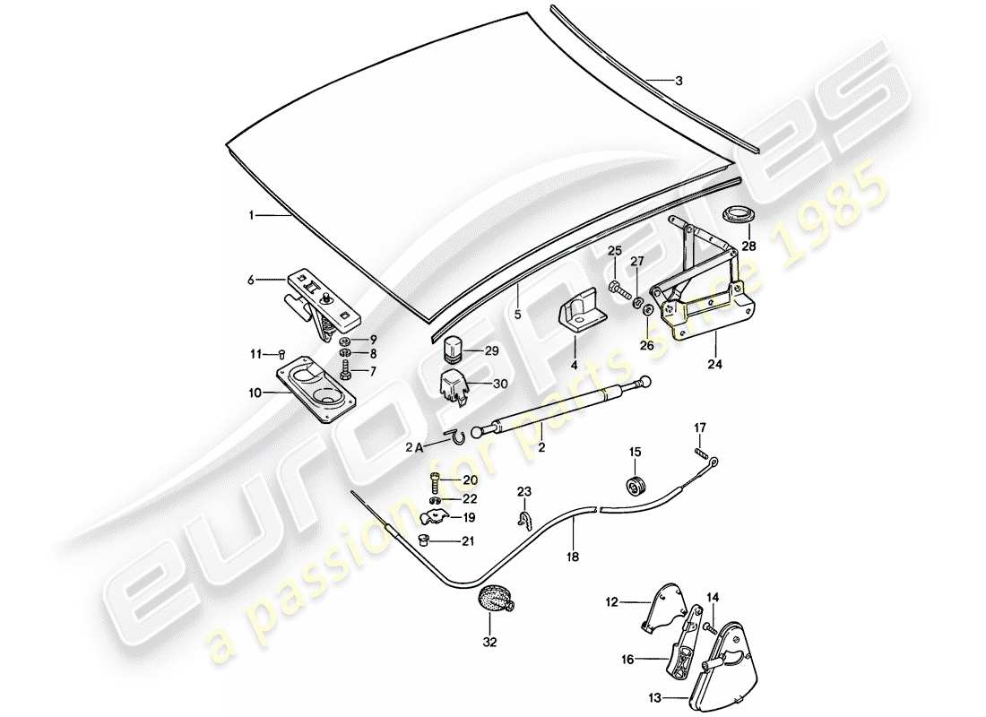 porsche 1978 (928) couverture diagramme de pièce