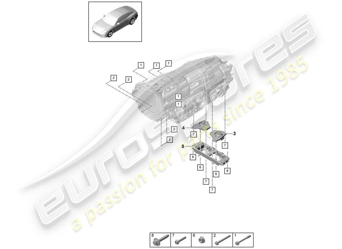 porsche 2020 (panamera 971-1) pièces de montage pour moteur et schéma des pièces