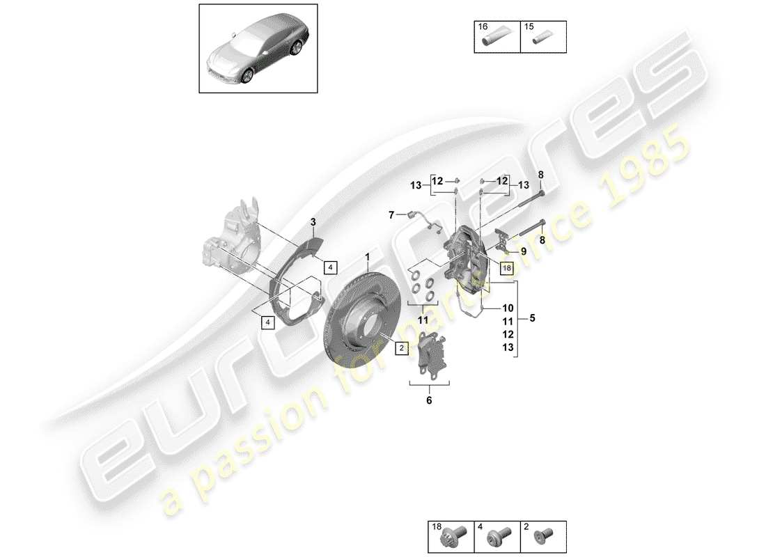 porsche 2020 (panamera 971-1) freins à disque schéma des pièces