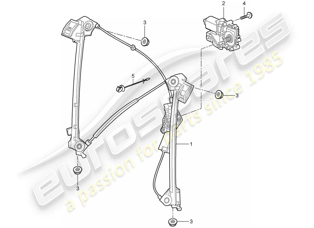 porsche 2009 997-2 turbo / gt2 schéma des pièces du lève-fenêtre