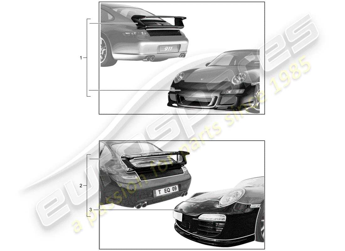 porsche 2011 (tequipment) diagramme des pièces aerokit