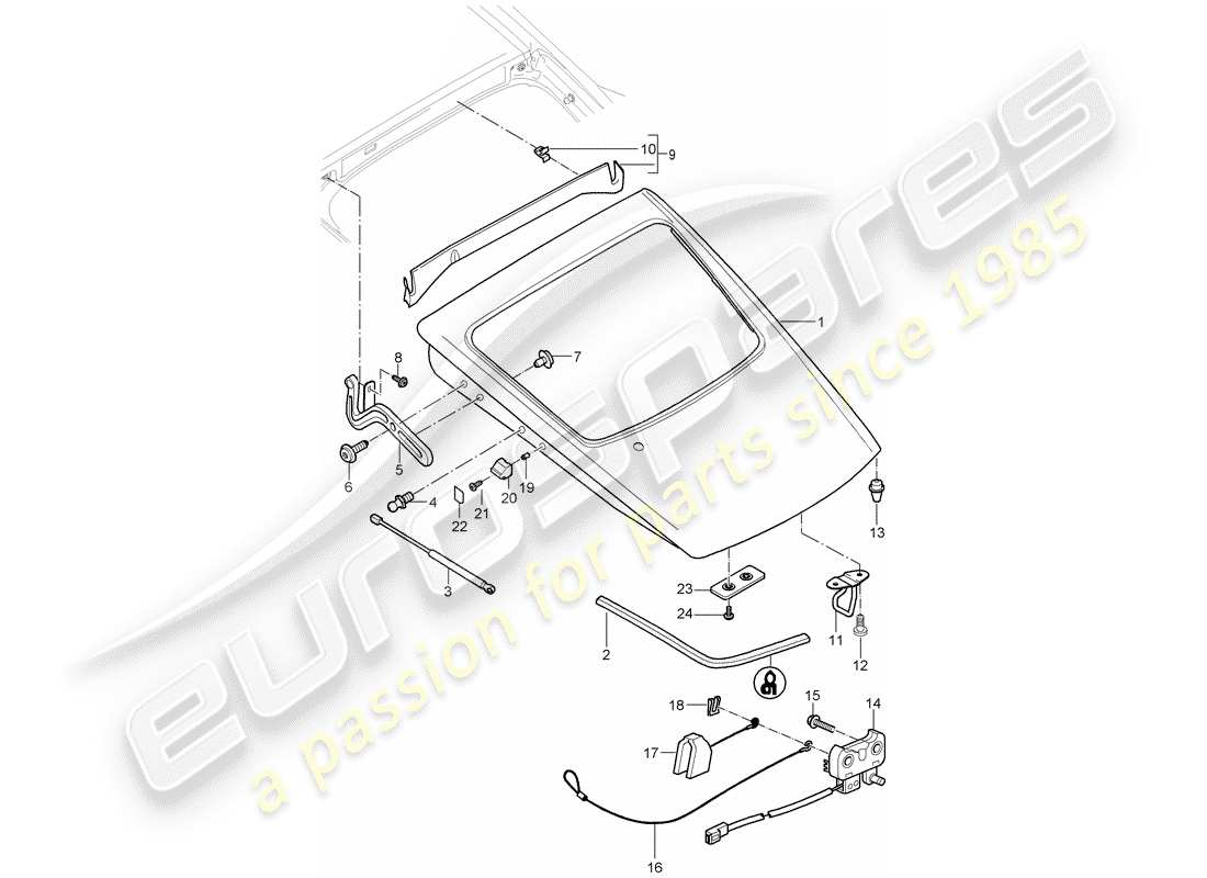 porsche 2007 (987 cayman) couverture diagramme de pièce