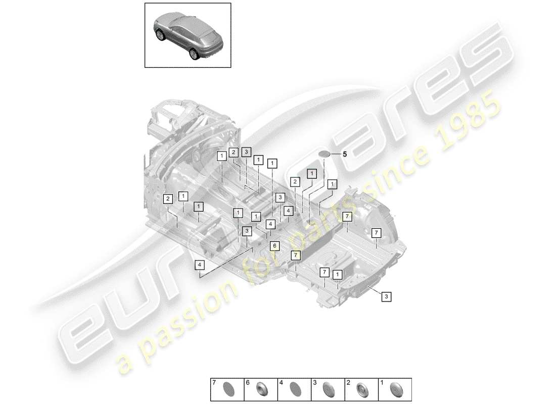 porsche 2019 (macan) diagramme de pièce de prise