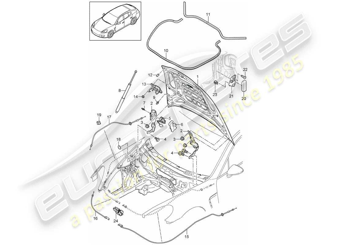 porsche 2016 (panamera 970) couverture diagramme de pièce