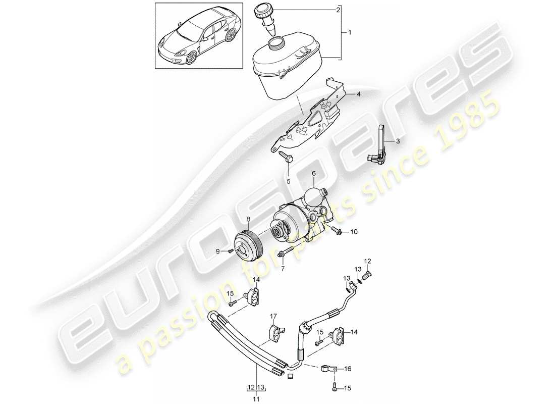 porsche 2016 (panamera 970) direction assistée schéma des pièces