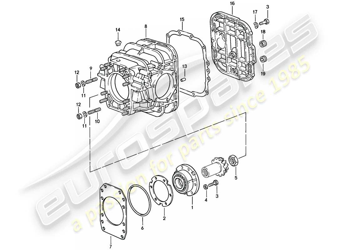 porsche 1983 (928) transmission automatique - différentiel - 1 - d - mj 1983>> - mj 1983 schéma des pièces