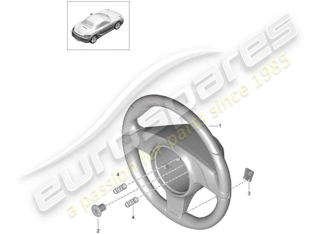 porsche 2012 (981 boxster) volants de direction schéma des pièces