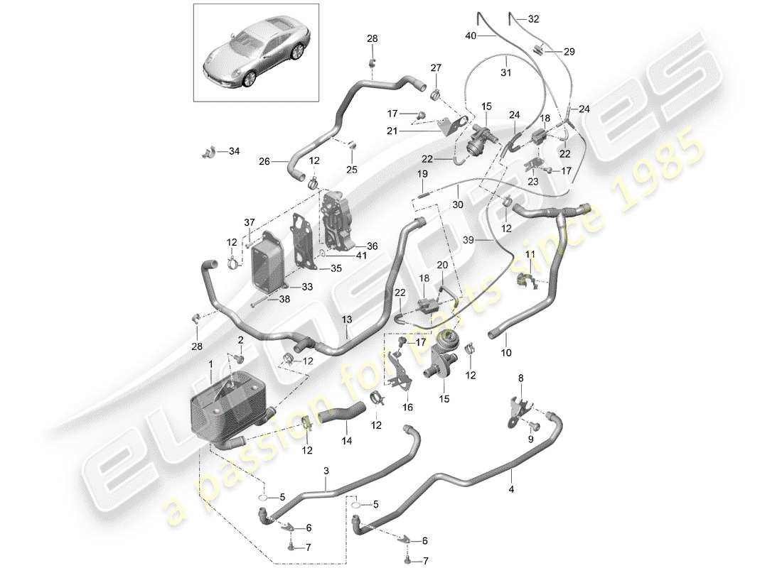 porsche 2012 (991-1) -pdk- schéma des pièces
