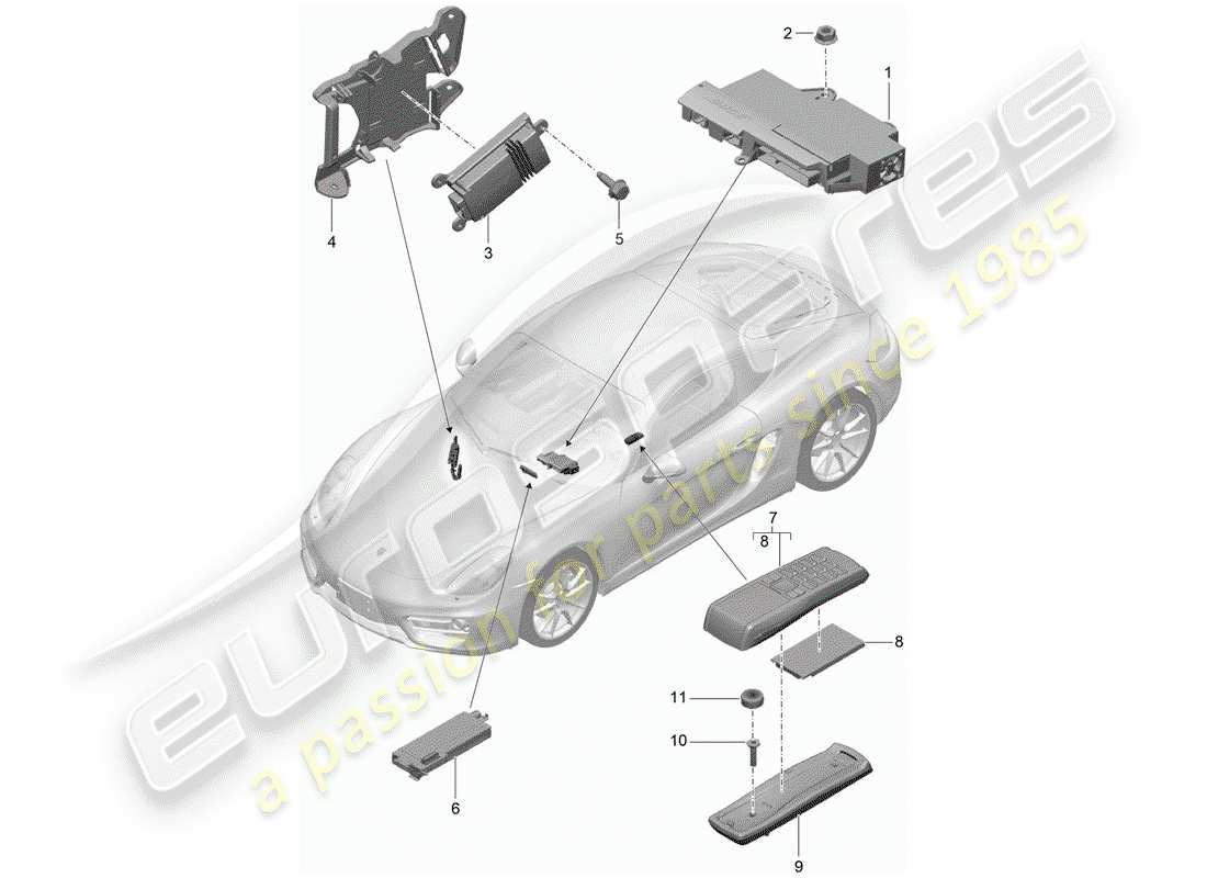 porsche 2015 (981 cayman) schéma des pièces de l'amplificateur