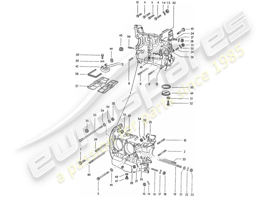 porsche 1976 (914) carter moteur schéma des pièces
