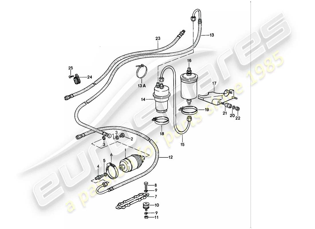 porsche 1988 (911) système de carburant schéma des pièces