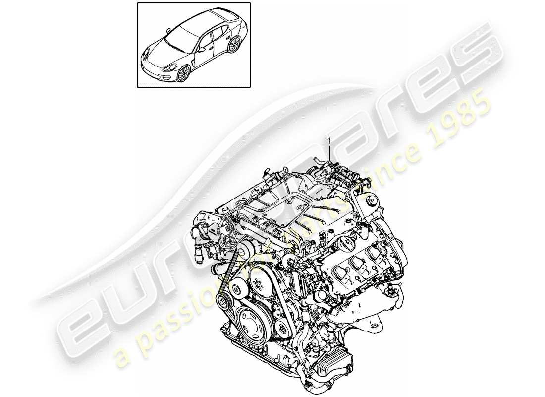 porsche 2012 (panamera 970) moteur de remplacement schéma des pièces
