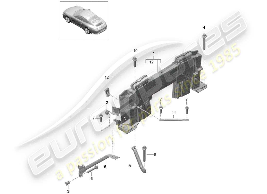 porsche 2019 (991-2) barre de rouleau schéma des pièces