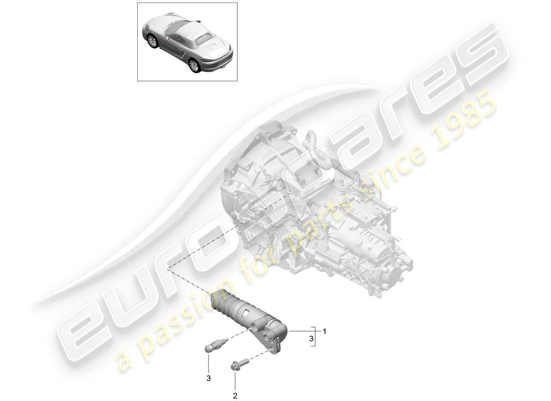 porsche 2017 (718 boxster) cylindre réservoir d'embrayage schéma des pièces