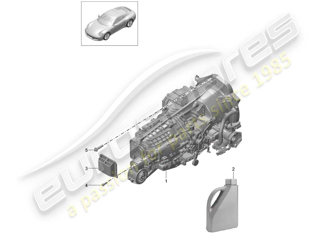 porsche 2017 (991-2) boîte de vitesses manuelle schéma des pièces