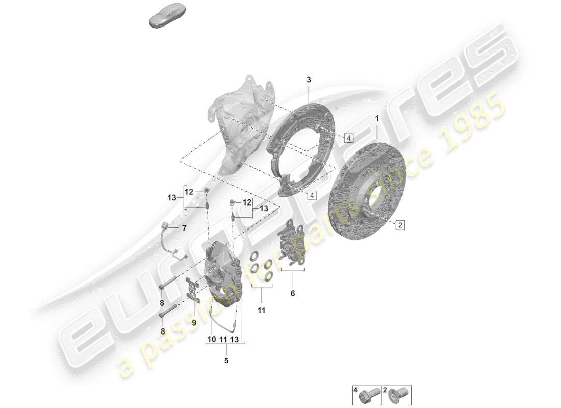 porsche 2019 (992-1) freins à disque schéma des pièces