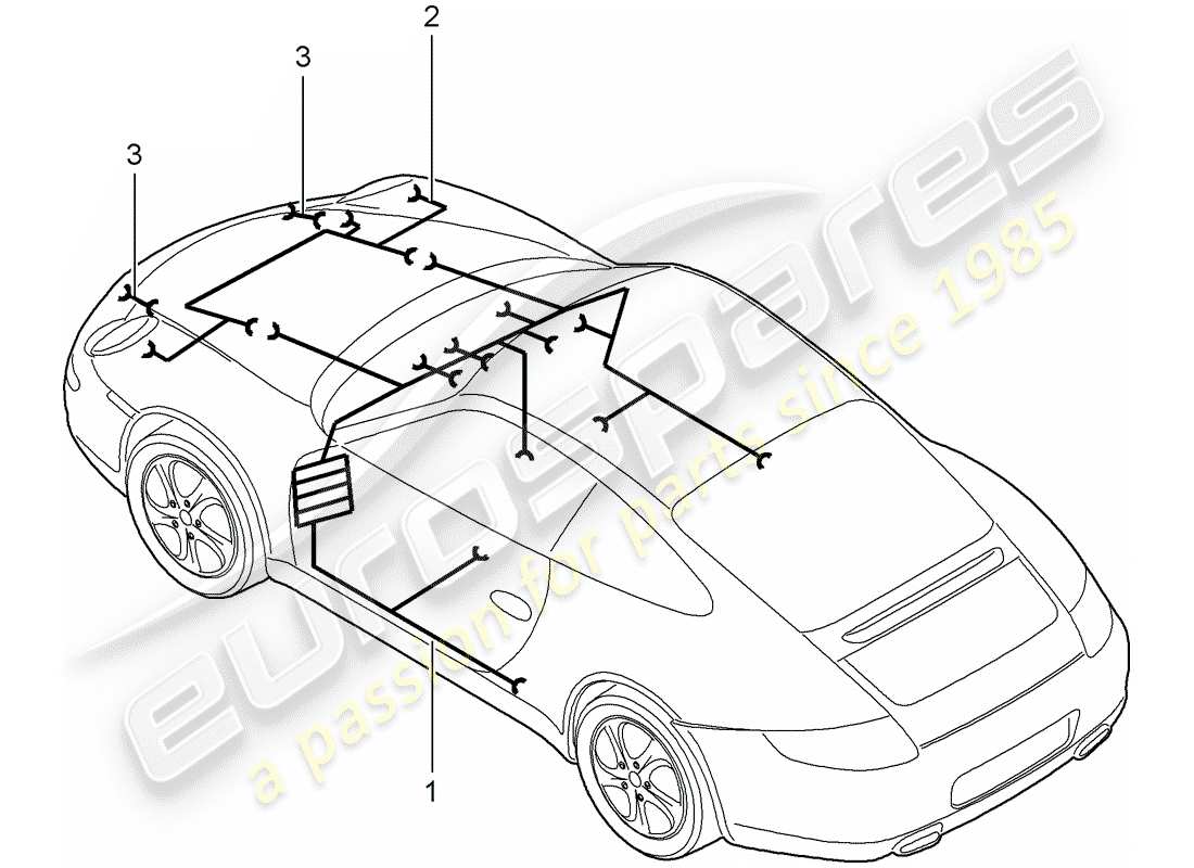 porsche 2011 (997-2) faisceaux de câbles schéma des pièces